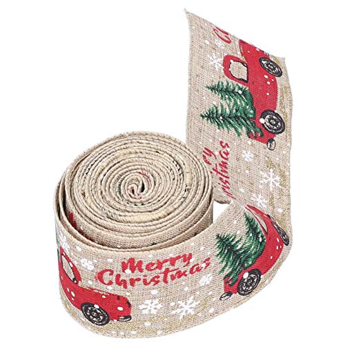 Weihnachtsband, 2-farbiges DIY-Geschenkband, Einfach zu Verwenden, Schönes Material, Praktisch und Langlebig für WeihnachtenDekoration (Flachs) von Airshi