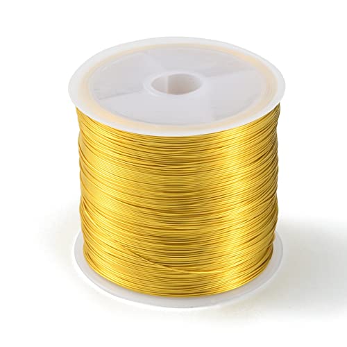 Airssory 0,4 mm goldener Kupfer-Metalldraht, langlebiger beschichteter Perlendraht zum Einwickeln von Bindebändern, DIY, Handwerk, Schmuckherstellung – 90 m von Airssory