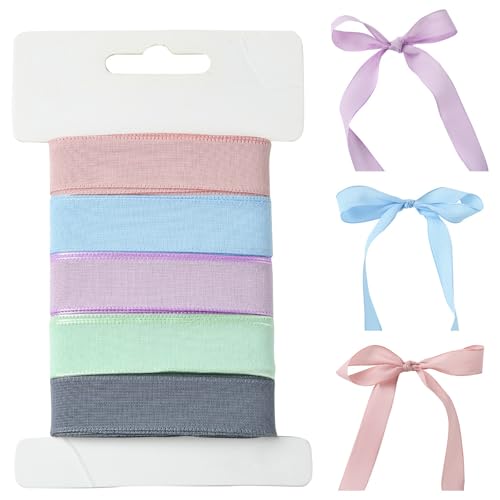 Airssory 17 mm, 5 Stile, buntes Bastelband, Polyester-Stoffband für Rosen, Geschenkverpackungen, Hochzeitsdekorationen, Basteln, Schleifen, 17 mm von Airssory