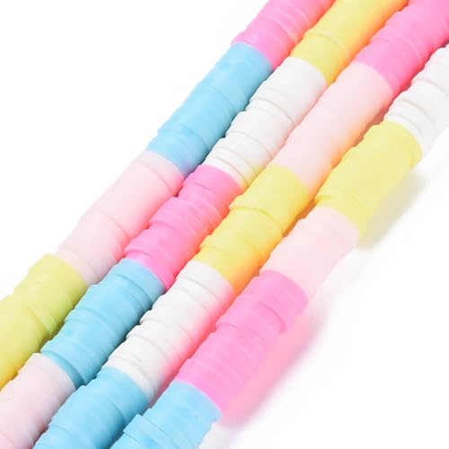 Airssory 3000 Stück gemischte Macaron-Farben, handgefertigte Polymer-Ton-Abstandshalter-Perlen, Scheibe, flache runde Heishi-Scheibe, lose Perlen für DIY-Halsketten, Armbänder, Ohrringe, von Airssory