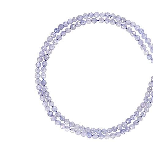 Airssory 330 Stück 2 mm natürliche Tansanit-Steinperlen, Stränge, runde facettierte Edelstein-Kristallperlen, Abstandshalter für Heimwerker, Energieheilung, Schmuckherstellung von Airssory