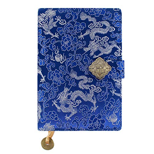 Mily Exquisite Notizbuch, chinesisches Yun Brokat, Seide, Hardcover One size Silver Dragon von Aisi