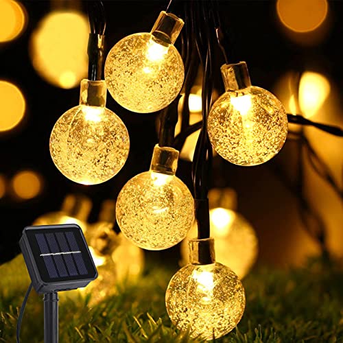 Aisutha Solar Lichterkette Aussen, 8M 40 LED Solar 8 Modi Kristall Kugeln Wasserdicht IP65 Outdoor Solarlichterkette für Garten, Terrasse, Balkon, Hochzeit von Aisutha