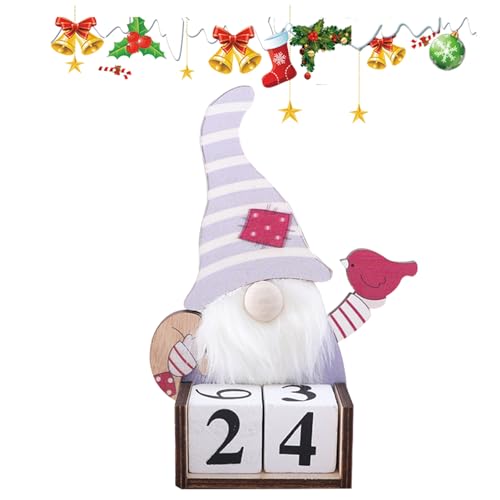 Holz Weihnachts Countdown Adventskalender, Weihnachtskalender Würfel Holz Bürokalender, Advents Countdown Kalender mit Zahlen und Datumsangaben für Tische Zuhause von Aisyrain