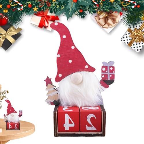 Holz Weihnachts Countdown Adventskalender, Weihnachtskalender Würfel Holz Bürokalender, Advents Countdown Kalender mit Zahlen und Datumsangaben für Tische Zuhause von Aisyrain