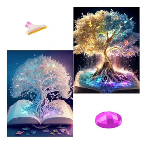 Aiuorty 2 Pack Diamond Painting Baum,5D Diamont Painting Erwachsene Bilder for Kinder Kids DIY Diamond Art Malerei Beginners Gift Wand Dekor 30x40cm von Aiuorty