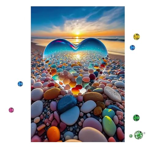 Aiuorty 40x50cm Diamond Painting Bilder Erwachsene Kristall Herz Diamond Art Groß xl Crystal Full Drill DIY Diamant Painting Kunst Malerei Stickerei Set Kreuzstich Bilder Home Wand Dekor (Love) von Aiuorty