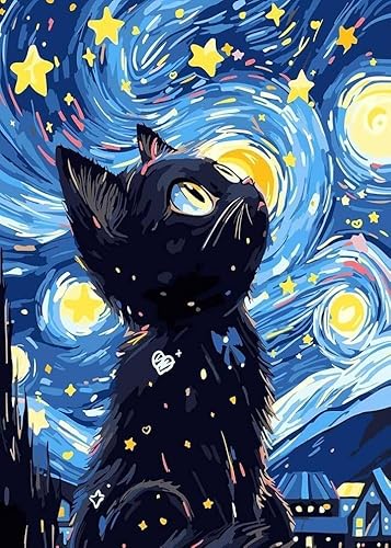 Aiuorty 5D Diamond Painting Bilder Diamond Art Erwachsene Full DIY Diamant Kunst Malerei Stickerei Set Diamond Painting for Home Decoration, Christmas Gifts 30x40cm (Katze) von Aiuorty