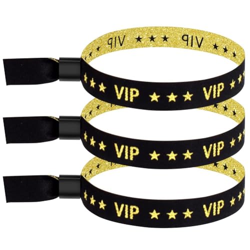 Aiwjeakh 100er-Pack VIP-Stoff-Event-Armbänder, Einfarbige Stoff-Armbänder, Farbige Armbänder für Aktivitäten, Partys (Schwarz), Einfache Installation von Aiwjeakh