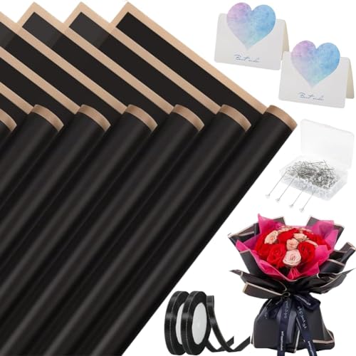 Aiwjeakh 20 Blatt Blumen-Geschenkpapier für DIY-Bastelarbeiten, Blumenverpackung, Geschenkverpackung, Floristen-Blumenstraußzubehör, Langlebig, Einfach zu Verwenden B von Aiwjeakh