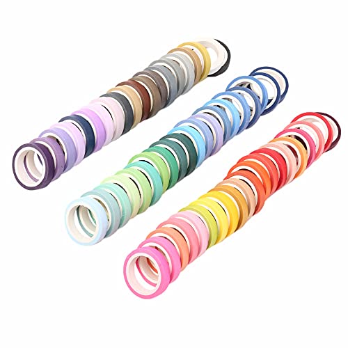 Aiwjeakh 60 Rollen Regenbogen Washi Masking Tape Set für DIY Dekor Scrapbooking Aufkleber Masking Papier Dekoration Klebeband von Aiwjeakh