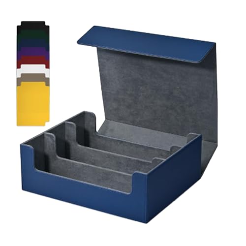 Aiwjeakh Kartenaufbewahrungsbox für Sammelkarten, Kartenbox mit Magnetverschluss, Kartendeckhülle für Magnetische Spielkarten, Blau von Aiwjeakh