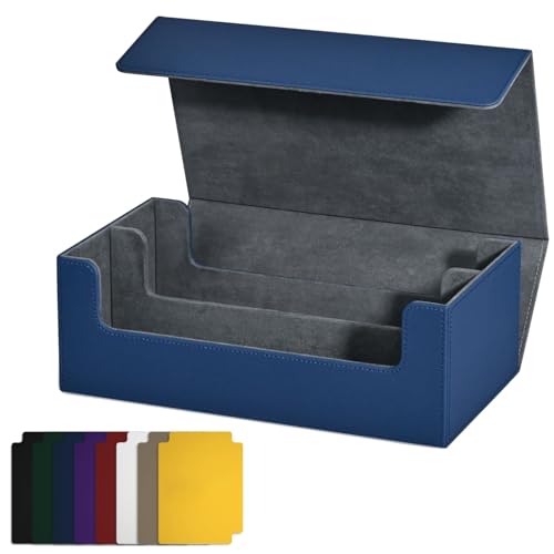 Aiwjeakh Kartendeck-Aufbewahrungsbox, Magnetverschluss, Kartenhalter für Magnetische Spielkarten, Blau von Aiwjeakh