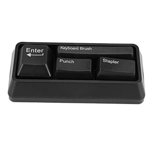 Aiwjeakh Neuheit Keyboard Stationary Set Als BüRomaterial, Hefter/Locher/TastaturbüRste/Clip Adsorption Schwarz von Aiwjeakh