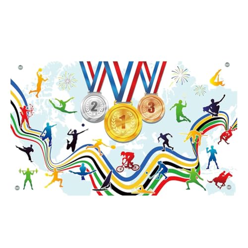 Aiwjeakh Sportdekorations-Banner „Go for Gold, Großes Sport-Hofschild-Banner, 178 X 109 cm, Sport-Dekoration für Sommersport von Aiwjeakh