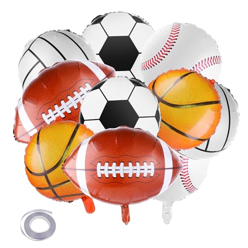 10 Stück Baseball Luftballons Fußball-Ballons 18 Zoll Folienballons Baseball Folienballon mit Luftballon Sport Foil Ballons Helium Ballons Party Deko für Kinder für Geburtstag Party Baseball Deko von Aiyorse