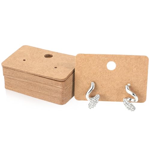 Earring Cards 100 Stück Ohrring Displayhalter karten Braun Ohrring Halter Karten 4.5X3.2CM Schmuck Display Karten Kraft Papier Blank Ohrring Halterung Karten für Verkauf,Display,Einzelhandel von Aiyorse