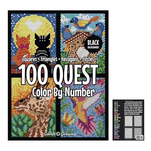 Aizuoni 100 Qu-est Farben Nach Zahlen Buch, 100 Qu-est Color By Number, Malbuch Für Kinder, Malen Nach Zahlen, Malen Nach Zahlen-Aktivitätsbuch, Farbmalbuch Zur Entspannung Und Zum Stressabbau von Aizuoni