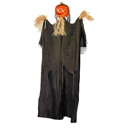 Aizuoni 182cm Halloween Deko Gruselig, Halloween Geist, Halloween-Geisterdekorationen Mit Blitzaugen Und Bewegungssensor, Gruselige Kürbiskopf-Hänge-Halloween-Dekorationen Im Freien Für Partys von Aizuoni