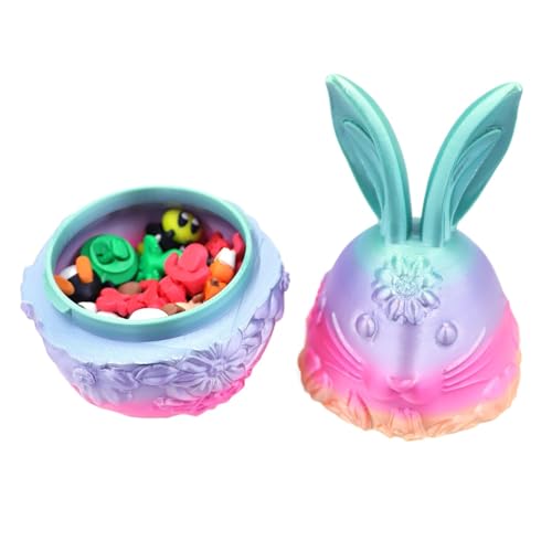 Aizuoni Bunny Ostereier, Ostereier gefüllt,3D -gedruckte Haseneier | Leere Osterspielzeug, Tierzappwerksspielzeug, Osterkorb Stuffers, Osterhome Desk Decor für Kinder von Aizuoni