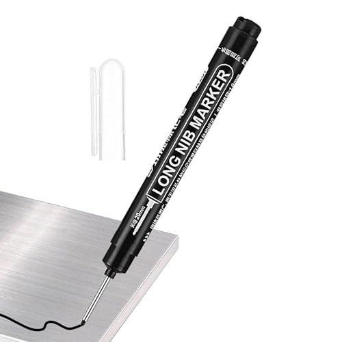 Aizuoni Deep-Reach-Marker, Zimmermannsstift - Markierungsstift mit langer, tiefer Spitze | Schnell trocknender Carpenter Ink Marker, Reach Permanent Marker für Badezimmer, Holzbearbeitung von Aizuoni