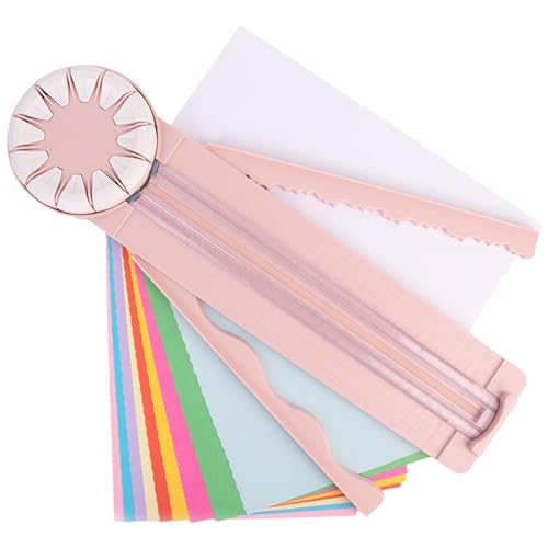 Aizuoni Papierschneider Zum Basteln,12-in-1-Papierschneider Dekoratives Wellenkanten-Schneidwerkzeug Mit Maßen, Multifunktionale Papierschneidemaschine Für Geschenkverpackungen von Aizuoni