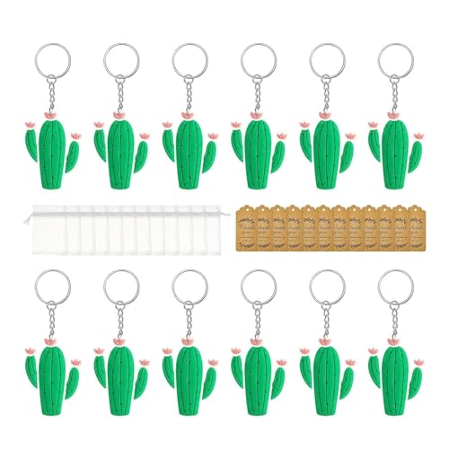 Aizuoni -Schlüsselanhänger, süßer -Schlüsselanhänger | 12 Stück Geldbörsenanhänger,Pflanzen-Schlüsselanhänger mit Dankesanhängern und weißen Organzasäckchen, Schlüsselanhänger als von Aizuoni