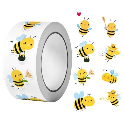 Aizuoni Sticker Tiere Aufkleber Kinder, Biene Belohnungsaufkleber, Bienenaufkleber Und Aufkleber, Bienenaufkleber, Tieraufkleber Für Kinder, Tieraufkleber Für Kinder, Ästhetische Aufkleber Für Kinder von Aizuoni