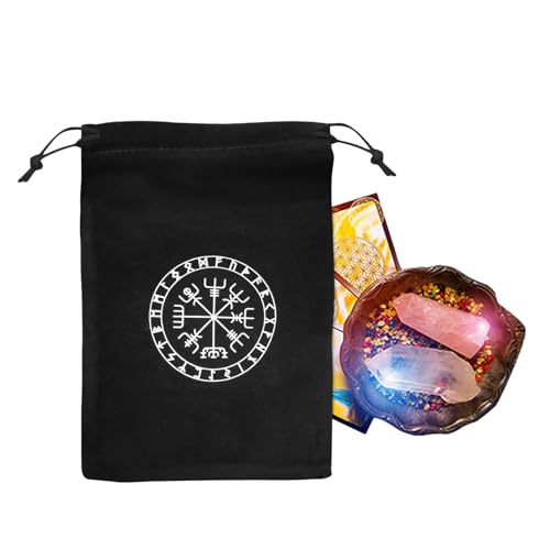 Aizuoni Tarotkartentuch,Schmuckbeutel | Divination Tarot Matte Kleine Kordelzugtaschen - 49 x 49 cm Hexen-Wahrsagerei-Tarot-Tuch, Kordelzugbeutel für Schmuck, Kristall, Edelsteine, Oracle-Decks, von Aizuoni