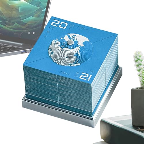 Schreibtischkalender, 2024 Schreibtisch Kalender 3D Memo Pad Papier Kreative 3D Notizblock Papier Schnitzen Geschenk Desktop Home Dekoration Geschenk von Aizuoni