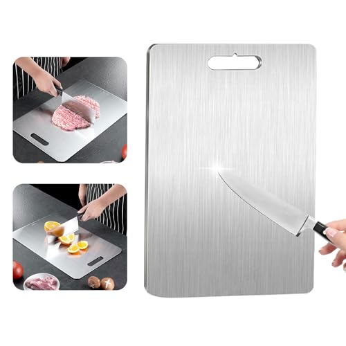 Ajuanbazha Edelstahl Schneidebrett, Titanium Cutting Board für Die Küche, Titan Schneidebrett Leicht zu Reinigen und Frei von Verunreinigungen von Ajuanbazha