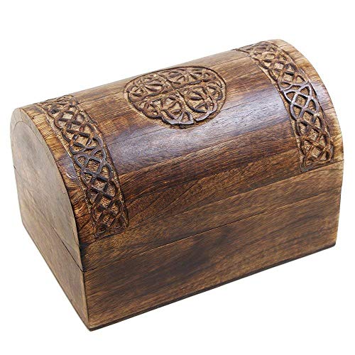 Ajuny Schmuckschatulle aus Holz Handgefertigt Dekorativ Mehrzweck Andenken Schmuckhalter Schatz Antike Vintage Dekorative Reise Organizer Ring Halsketten und Uhrenetui Geschenke von Ajuny