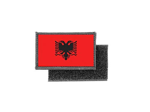 Akachafactory Aufnäher Patch aufbügler gedruckt Flagge Fahne albanien von Akachafactory