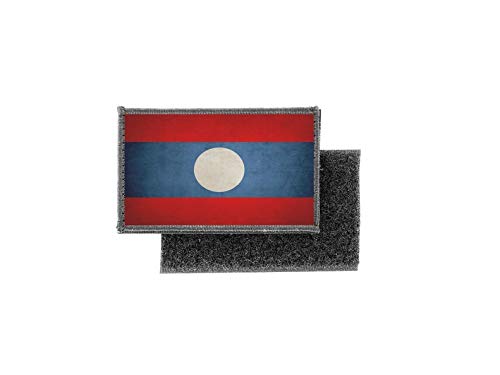 Aufnäher patch aufbügler vintage gedruckt flagge fahne laos von Akachafactory