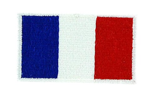 Bestickter Patch / Aufnäher, Motiv Flagge Frankreichs, zum Aufbügeln für Rucksack, 3 x 5 cm von Akachafactory