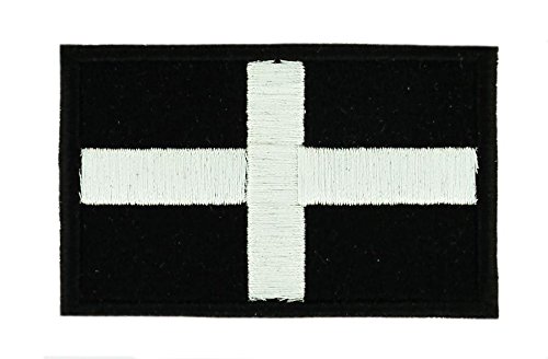 Patch, bestickt, Motiv: Flagge von Cornwall, zum Aufbügeln von Akachafactory