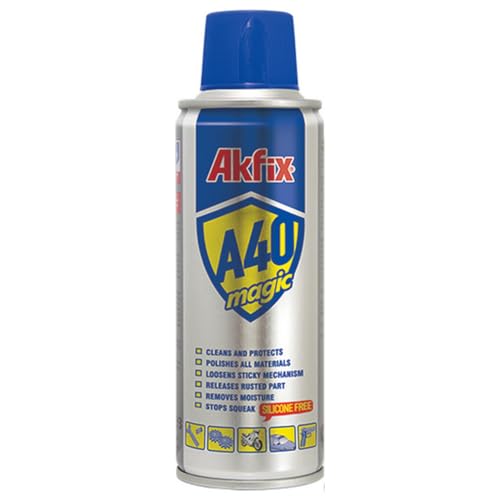 Akfix A40 Magic Multifunktionsspray 200 ml I Kriechöl I Schmiermittel I Rostlöser I Korrosionsschutz I Pflegespray I Waffenöl von Akfix