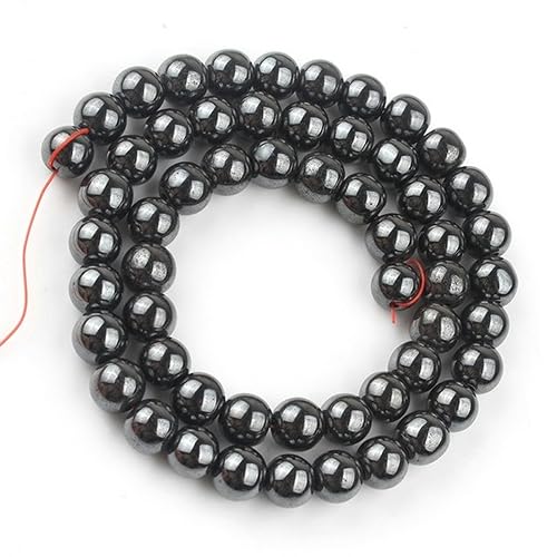 2/3/4/6/8/10mm Naturstein Weiß K Hämatitstein Runde lose Perlen für die Schmuckherstellung Armband-Schwarz-2mm 180 Stück von AkmAsk