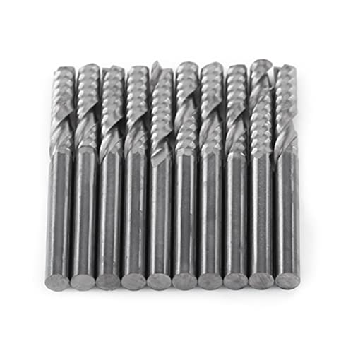 10er-Pack CNC-Werkzeuge für Einschneidige Schaftfräser, Präzisionsschneiden, 3,175 Mm Durchmesser, 22 Mm Schneidkantenlänge von Akozon