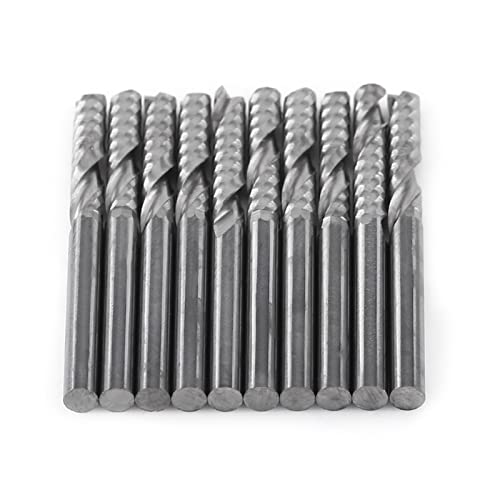 10er-Pack Professionelle Wolframkarbid-Spiralschaftfräser-Einschneidefräser-CNC-Fräserbohrer mit 4-mm-Schaft von Akozon