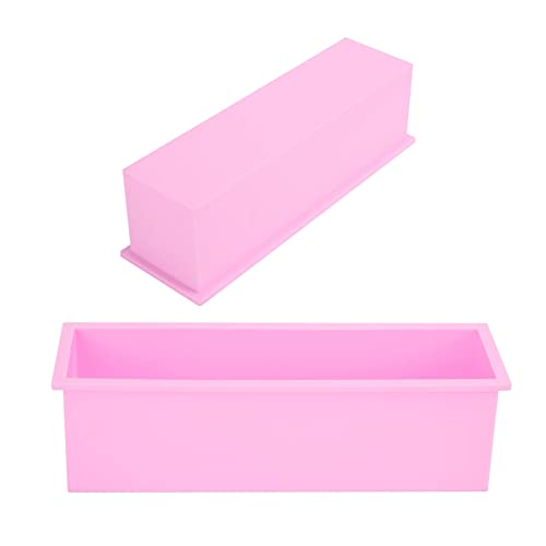 1200 Ml Rechteckige Silikon-Seifenform – Antihaftbeschichtet, Leicht zu Reinigende Toastform-Herstellungsbox für DIY-Basteln (PINK) von Akozon