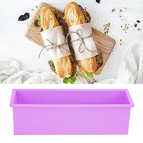 1200 Ml Rechteckige Silikon-Seifenform – Antihaftbeschichtet, Leicht zu Reinigende Toastform-Herstellungsbox für DIY-Basteln (PURPLE) von Akozon