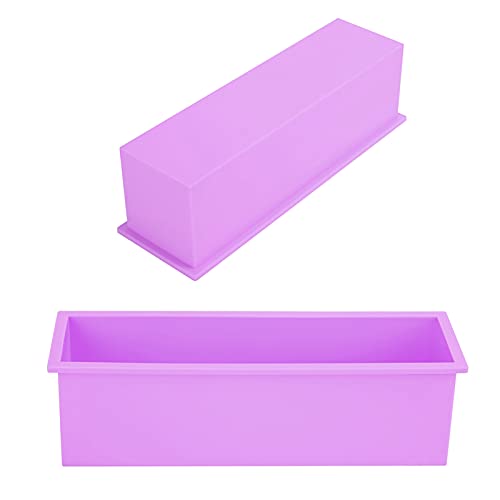 1200 Ml Rechteckige Silikon-Seifenform – Antihaftbeschichtet, Leicht zu Reinigende Toastform-Herstellungsbox für DIY-Basteln (PURPLE) von Akozon