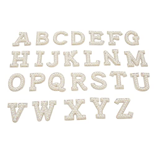 26 Stück Zum Aufbügeln, Elegante, Einfach zu Verwendende Buchstaben-Aufnäher für Hut, Rucksack, Hemd, Alphabet-Stil, Kunstperlen 26 Stück Zum Aufbügeln, Elegante, Einfach zu Verwendende Buchstaben-Aufnäher für Hut, Rucksack, Hemd, Alphabet-Stil, Kunstperlen von Akozon