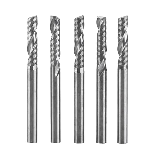 5er-Pack Wolframkarbid 3,175 Mm Schaft, Einschneidiger Schaftfräser, CNC-Bohrwerkzeug-Set von Akozon