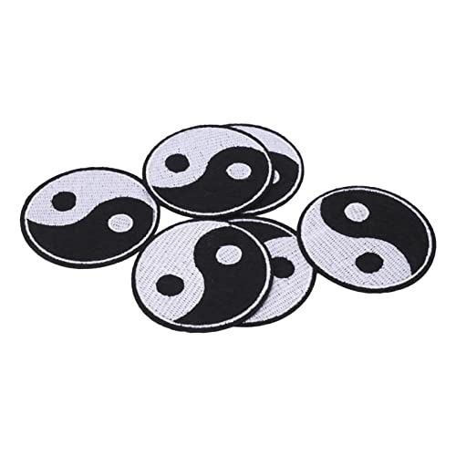 6PCS Yin Yang Patch Tai Chi Muster DIY Kleidung Patches Individuation Baumwolle Nähen Patches für Hemd Paket Hut Brieftasche, für den Heimgebrauch von Akozon