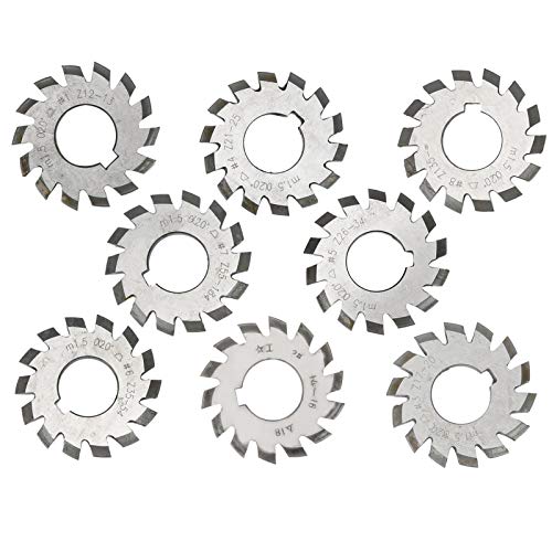 8-teiliges Zahnradschneider-Schnellarbeitsstahl-Schneidwerkzeug Industriebedarf M1,5 20 ° 5 Mm 6 Mm Multifunktionszubehör für den Heimgebrauch von Akozon