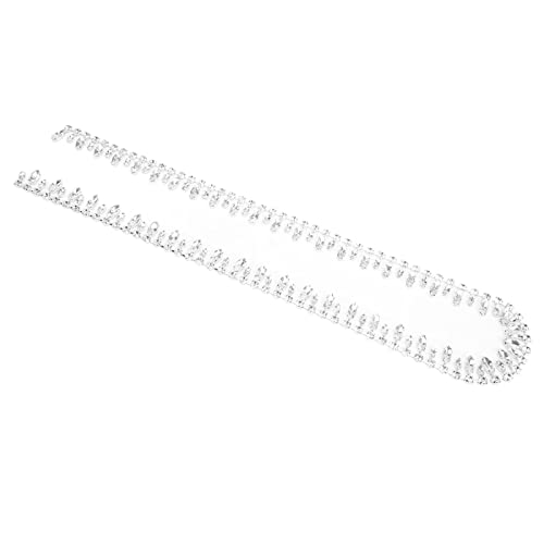 Akozon 1-Yard-Silberbasis, Bunte Tropfen-Fransenkette – Kristallglas-Strass-Blumenbesatz für Bauchtanz-Kostümröcke, und Taschendekoration, 2,3 Cm Breit (WHITE) von Akozon