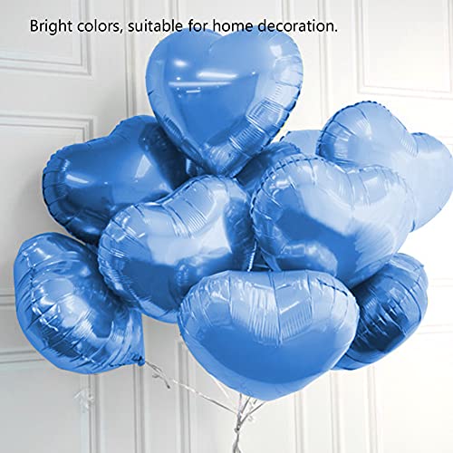 Akozon 10 Stück 10 Zoll Rosa Herzförmige Aluminiumfolienballons für Party, Hochzeit, Geburtstagsdekoration mit Automatischer Versiegelung (BLUE) von Akozon