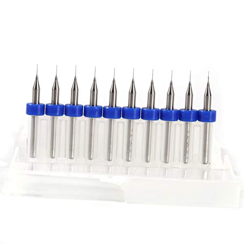 Akozon 10 stücke PCB Leiterplatte Hartmetall Micro Bohrer Tool Set 0,1mm bis 1,4mm(0.2mm) von Akozon